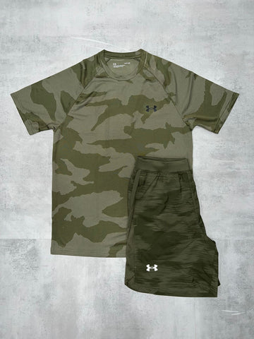 UNDER ARMOUR Shorts Set - Khaki Green